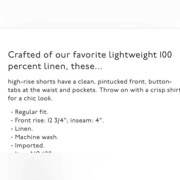 Madewell Clean Button-Tab Shorts in 100% Linen Black, size 14 - Picture 6 of 11